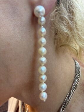 Vintage Elegant White Pearl Drop Earrings